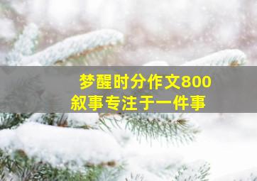 梦醒时分作文800 叙事专注于一件事